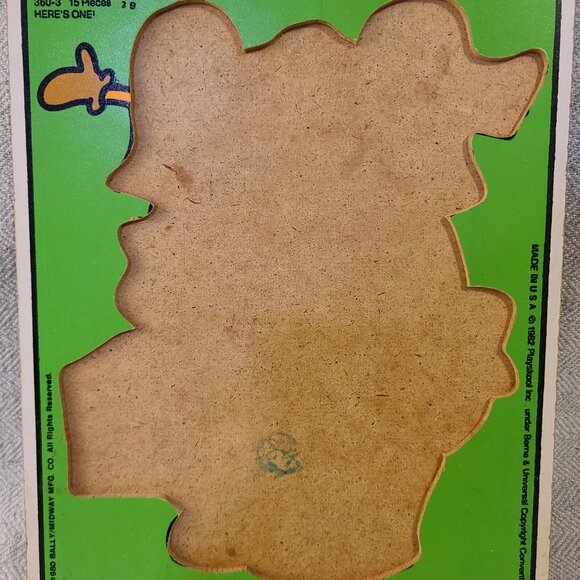 Vintage 1982 Playskool Pac Man wooden 15 piece puzzle - Picture 3 of 6